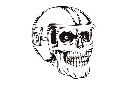 Racing Skull Helmet Hand Drawn Vector Graphic By Epicgraphic