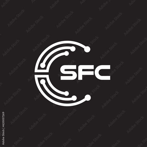 SFC letter technology logo design on black background. SFC creative initials letter IT logo ...