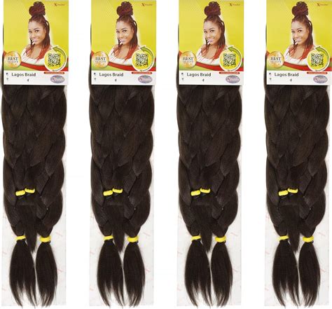 Colour 4 4 Pack Xpression Lagos Braid Pre Pulled Hair Extension 42″ And 46″ Pack Colour 4