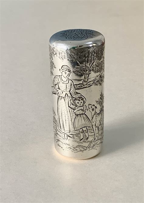 Antique Silver Perfume Scent Bottle Kate Greenaway