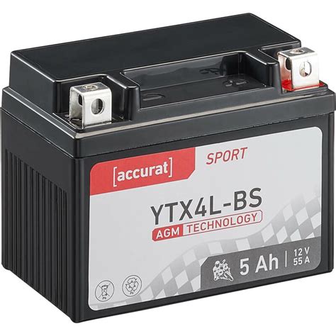 Accurat Sport Agm Ytx L Bs Motorradbatterie Ah V