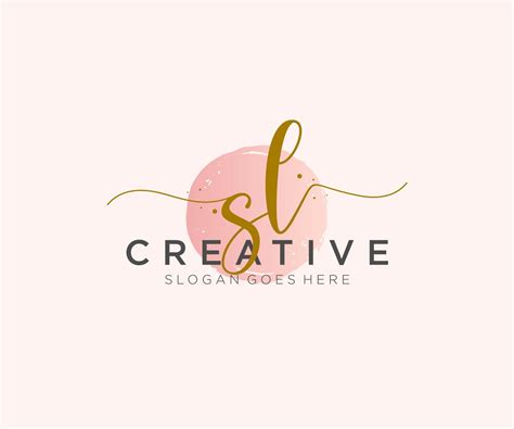 Initial Sl Feminine Logo Beauty Monogram And Elegant Logo Design