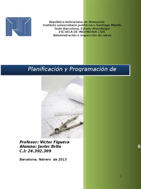 Planificación Y Programación De Obras Civiles Pdf Flujo De Efectivo Planificación