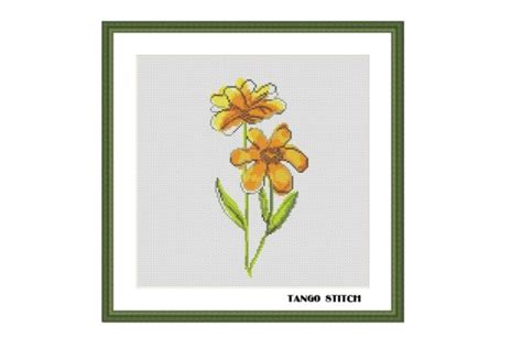 Simple White Flower Cross Stitch Design Graphic By Tango Stitch