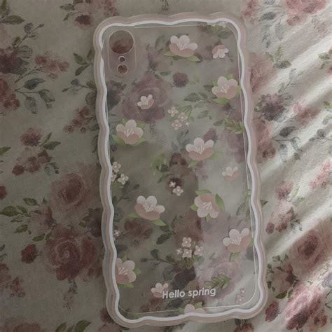 Clear Iphone Xr Flower Case • Dm If Any Questions Depop