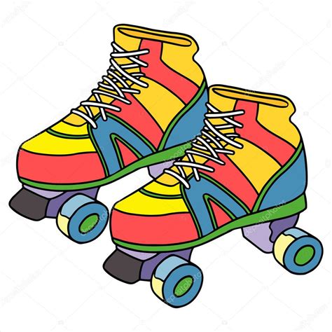 Ilustración de dibujos animados de patines aislados en blanco Vector de