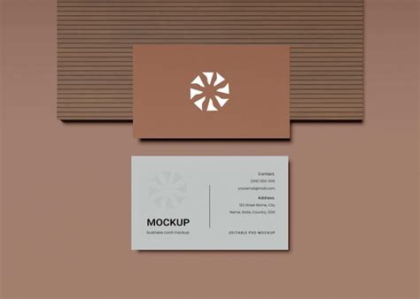 Premium Psd Business Card On Wood