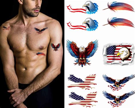 Amazon Dopetattoo America Flag Tattoo 6 Sheets Temporary Tattoos