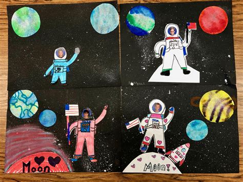 Astronaut Art Lesson Examples | Space art projects, Art lessons, Art ...