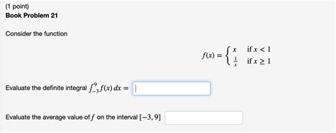 Solved 1 Point Book Problem 21 Consider The Function Chegg