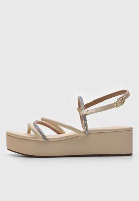 Sand Lia Beira Rio Strass Off White Compre Agora Dafiti Brasil