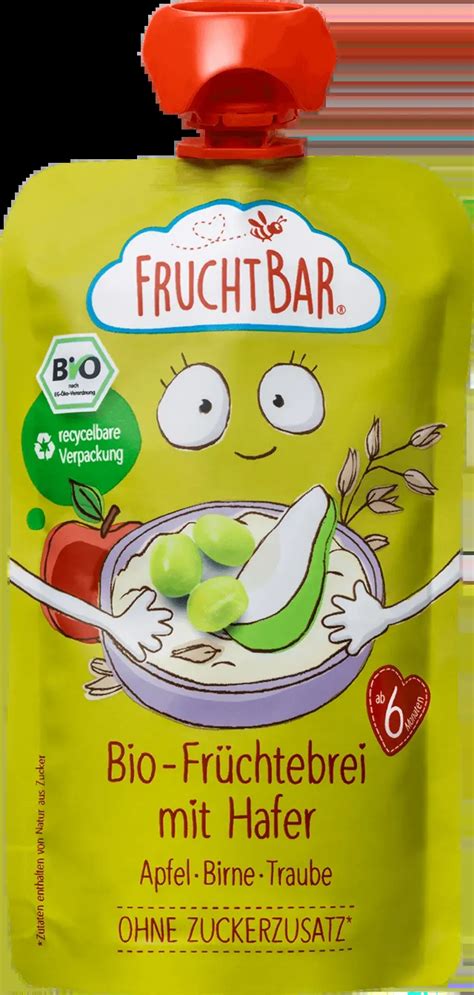 Fruchtbar Bolsita De Fruta Bio Avena Manzana Pera Y Uvas G