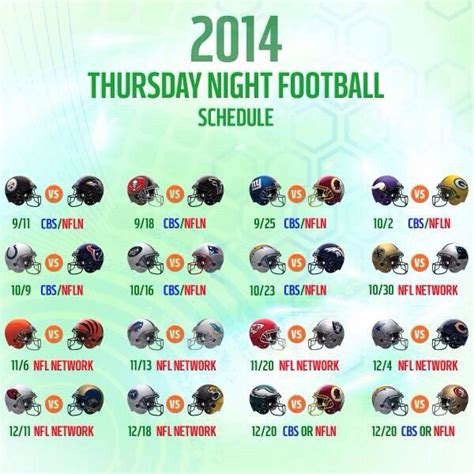 Printable Thursday Night Football Schedule