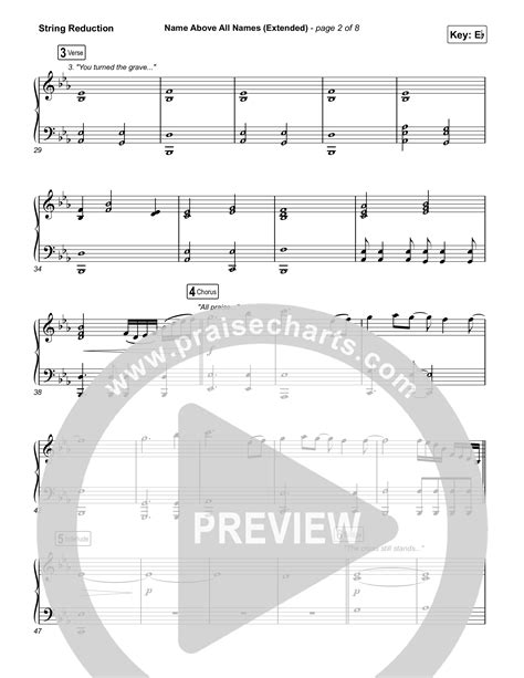 Name Above All Names Extended String Reduction Sheet Music Pdf