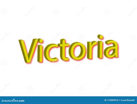 Illustration Name Victoria Isolated In A White Background Stock