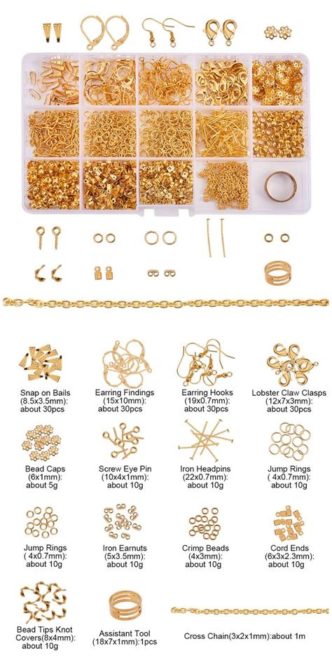 PandaHall Elite About 1642 Pcs Jewelry Finding Kits With Snap Bail