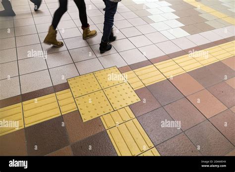 Indoor Tactile Paving Foot Path For Blind And Vision Handicap Stock