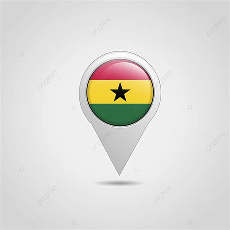 Ghana Map Vector Design Images, Ghana Flag Map Pin, 6, 6th, Africa PNG ...