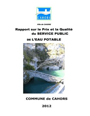 Remplissable En Ligne Mairie Cahors Rapport Sur Le Prix Et La Qualit Du