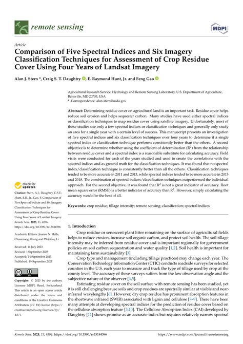 Pdf Comparison Of Five Spectral Indices And Six Imagery