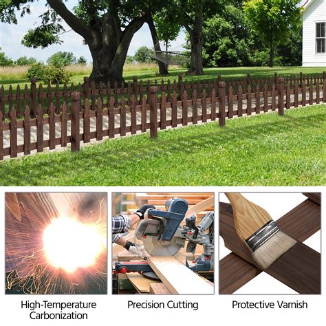 Yaheetech Decorative Garden Fence Edging Landscape Wood Picket Fencing