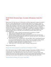 Nr Week Discussion Assessment Of Respiratory Status Doc Nr