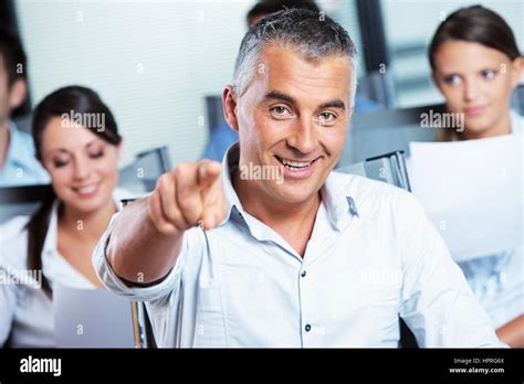 A Mature Business Man Pointing At You Stock Photo Alamy