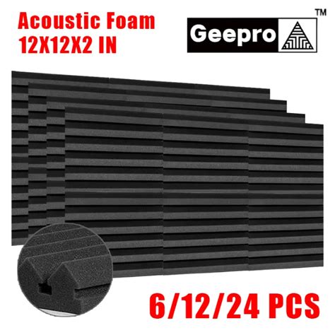 Maximum Noise AbsorptionGeepro 6 12PCS 30x30x5cm Acoustic Foam 3D