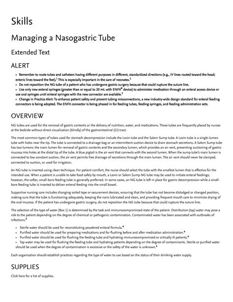 Solution Managing A Nasogastric Tube Studypool