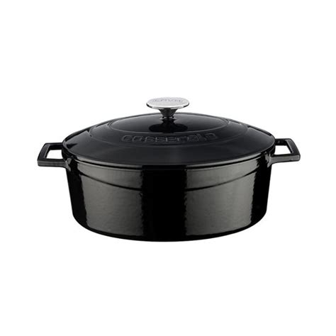 Oval Saucepan Cast Iron Cm Folk Range Black Lava Brand