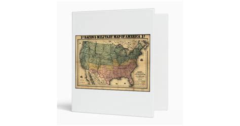 Bacons Military Map Of The United States 1862 Binder Zazzle