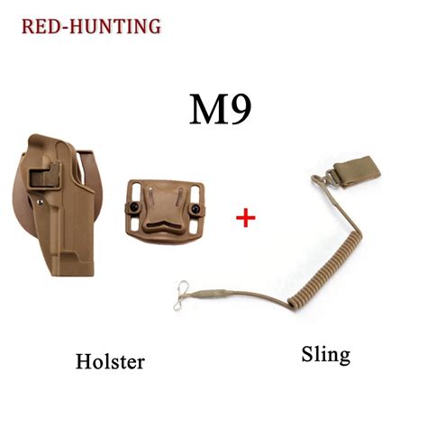 Airsoft Pistol M9 Holster Tactical Gun Cover Accessory Gun Sling MOLLE ...