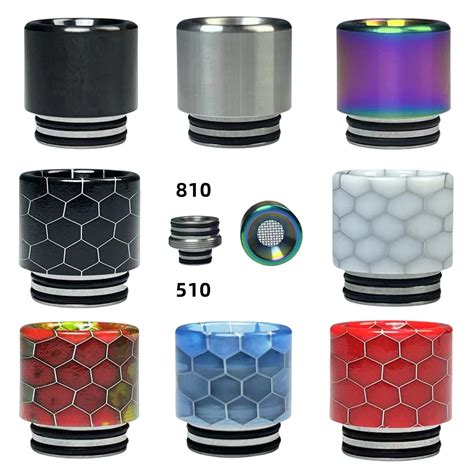 810510 2 In 1 Anti Fried Oil Stripe Epoxy Resin Drip Tips Mouthpiece