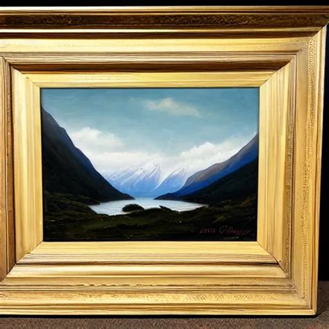 John Gully Romantic Landscape Painting Of Fiordland Stable Diffusion