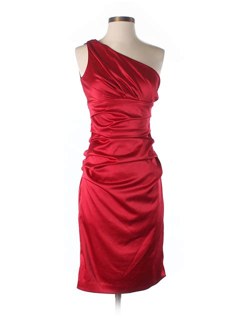 Suzi Chin For Maggy Boutique Solid Red Cocktail Dress Size 2 71 Off