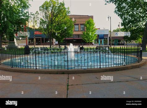 Paola Kansas May 8 2023 Fountain And Gazebo At Paola City Park