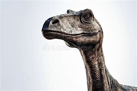 Diplodocus Dinosaur Realistic Image With White Background Stock