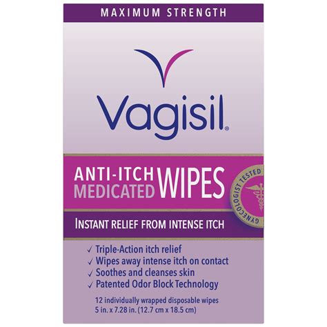 Vagisil Anti Itch Medicated Wipes Maximum Strength For Instant Relief