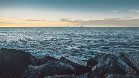 Sfondi Luce Del Sole Paesaggio Tramonto Mare Baia Acqua Roccia