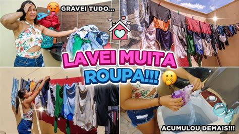 LAVEI MUITA ROUPA Vlog Rotina De Uma Dona De Casa Lavando Roupa