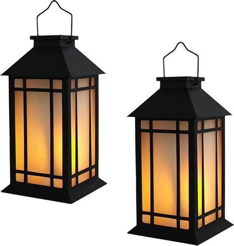 Decorative Lantern With Led Flameless Candle With 6hr Timer 13 Vintage Decor Battery Powered