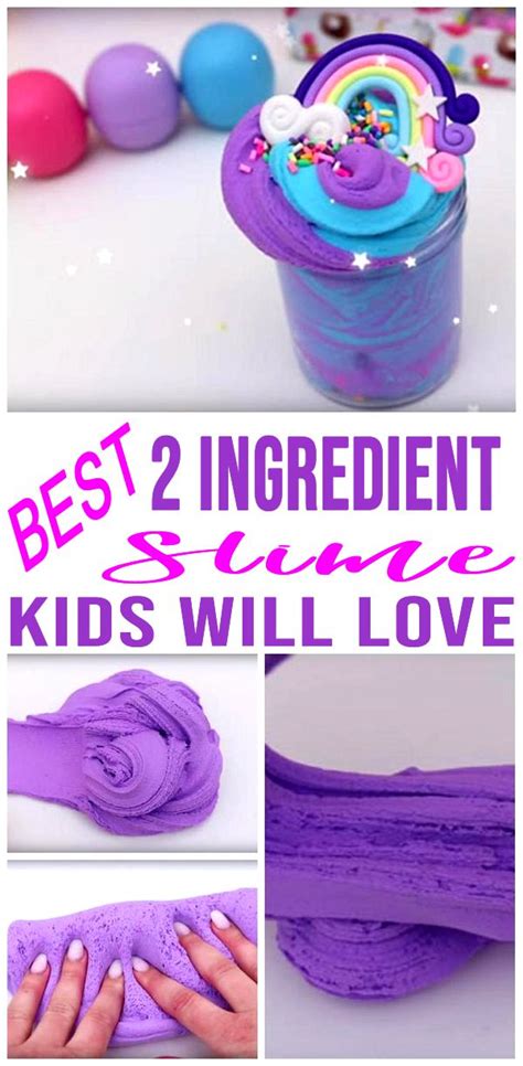 2 Ingredient No Glue No Borax Slime Super Easy Diy Slime Recipe That Is Super Stretchy And