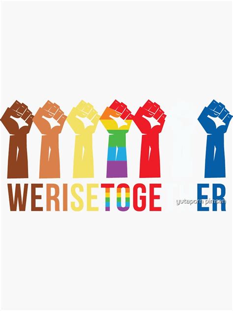 We Rise Together Black Lgbt Gay Pride Support Lgbtq Parade Sticker