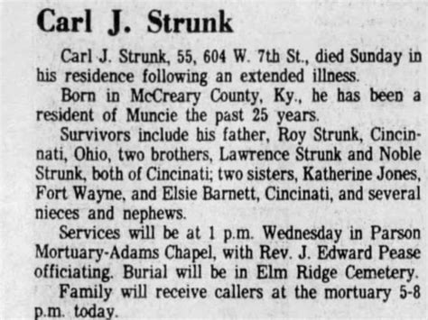 Carl J Strunk 1933 1989 Find A Grave Memorial