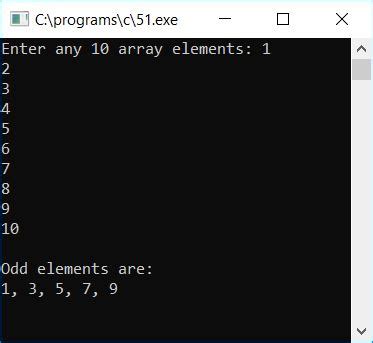 C Program To Print Odd Numbers In An Array