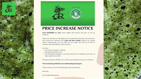 Price Increase Notice YouTube