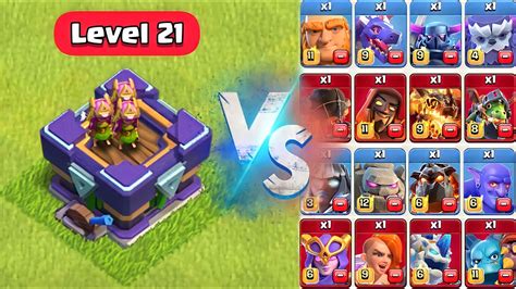 Level 21 Archer Towerfast Attack Mode Vs All Max Troops In Clash Of