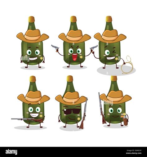 Cool Cowboy Champagne Cartoon Character With A Cute Hat Vector