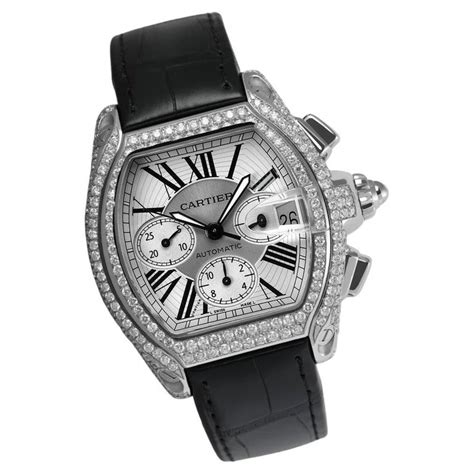 Cartier Roadster Xl W62020x6 Chronograph Custom Diamond Watch On