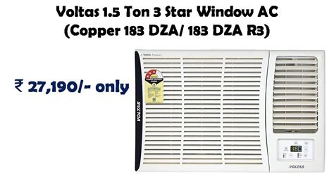 Voltas 1 5 Ton 3 Star Window AC Copper 183 DZA 183 DZA R32 White